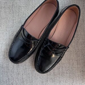 J. Crew Sleek Black Leather Loafers